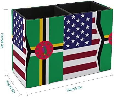 ארצות הברית ודליקה דגל דגל עור PU מחזיק עיפרון רב -תפקודי עט שולחן עבודה מארגן שולחן כוס מכולות למשרד הבית