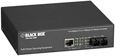 ממיר מדיה Black Box POE PSE, 10BASE-T/100BASE-TX ל- 100BASE-FX, Multimode, SC, 2 קמ