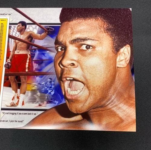 מוחמד עלי חתום על 12x36 פוסטר *Cassius Clay *אגדת אגרוף PSA AJ07610 - תמונות אגרוף עם חתימה