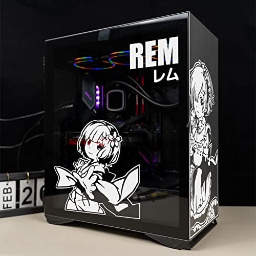 Rem anime stcikers למארז מחשב, מדבקות תפאורה מצוירות למחשב אמצע מגדל אמצע, מדבקות ויניל גרפיטי יפניות אטומות למים,