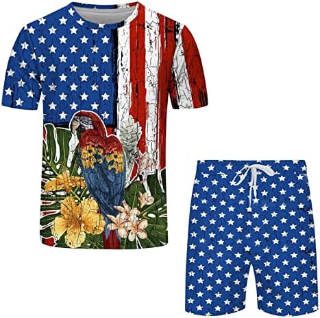 BMISEGM חולצות טריקו של גברים קיץ דגל יום העצמאות לגברים אביב אביב קיץ ספורט פנאי נוח זיעה נשימה